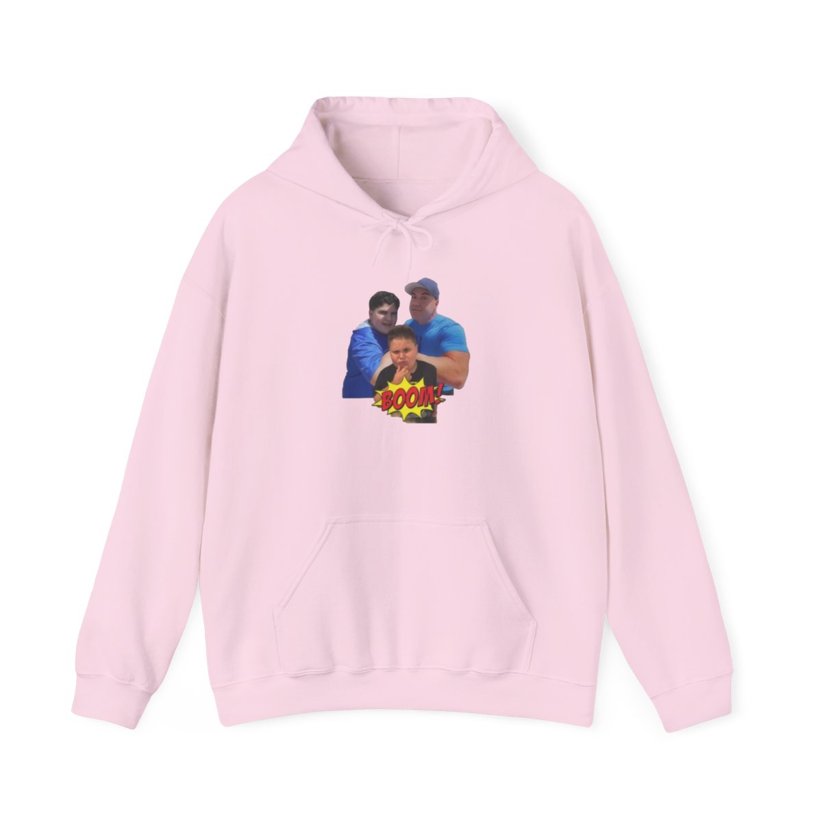 Three People Photo Cartoon Graphic Hoodie | Retro Comic Style Big Justice & A.J. Befumo