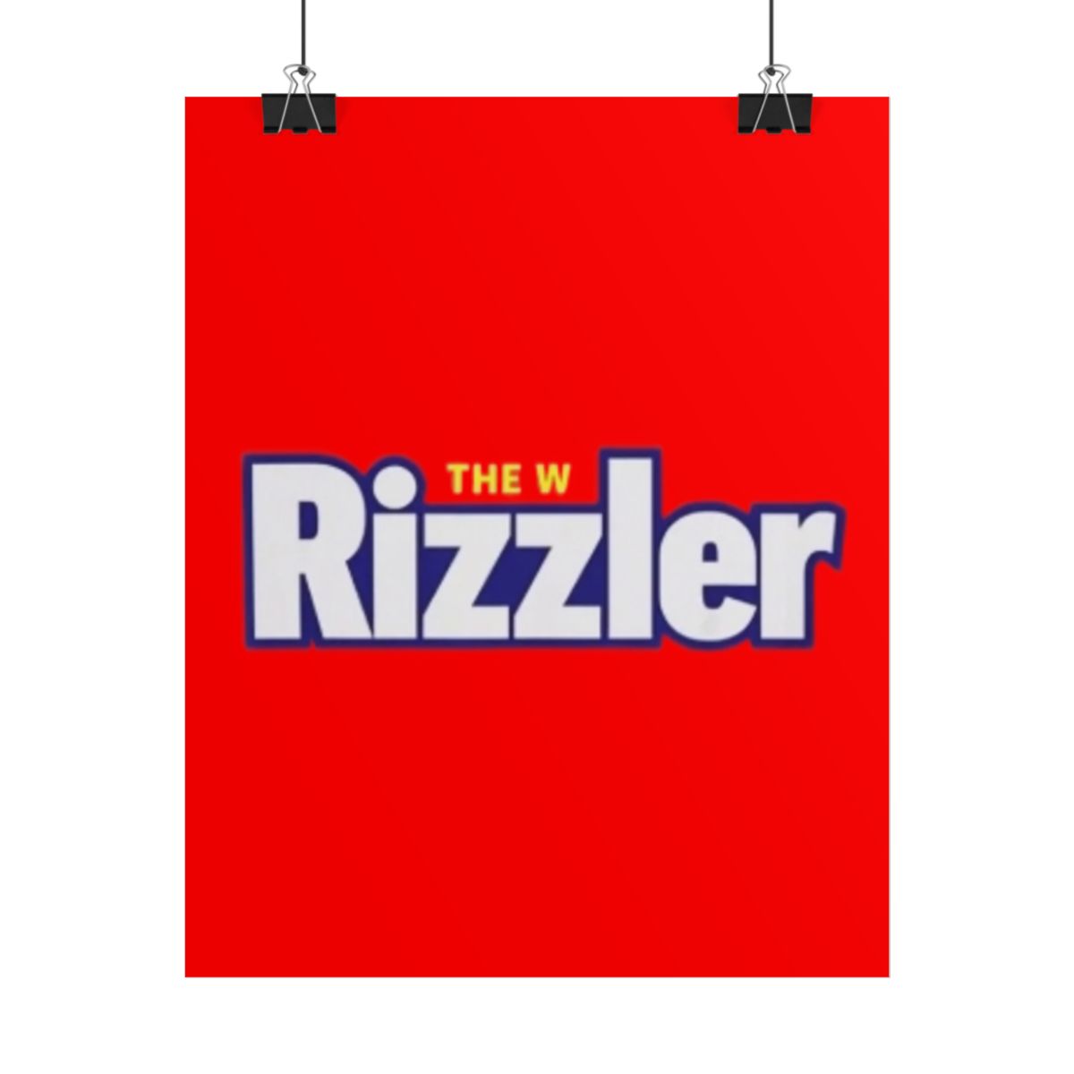 Rizzler Logo Rolled Poster | Bold Red Graphic Wall Art Big Justice & A.J. Befumo